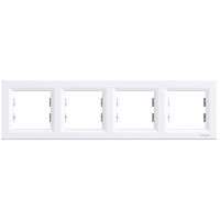 EPH5800421 РАМКА ЧЕТВЕРНАЯ ГОРИЗОНТАЛЬНАЯ, БЕЛАЯ ASFORA Schneider Electric