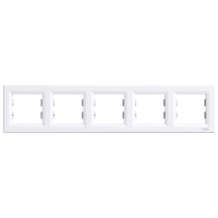 EPH5800521 РАМКА ПЯТЕРНАЯ ГОРИЗОНТАЛЬНАЯ, БЕЛАЯ ASFORA Schneider Electric