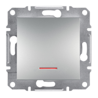 EPH1400161 ВЫКЛЮЧАТЕЛЬ ОДНОКЛАВИШНЫЙ С ПОДСВЕТКОЙ ASFORA Schneider Electric АЛЮМИНИЙ