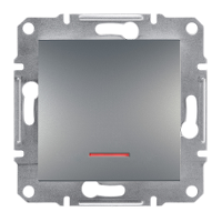 EPH1400162 ВЫКЛЮЧАТЕЛЬ ОДНОКЛАВИШНЫЙ С ПОДСВЕТКОЙ ASFORA Schneider Electric СТАЛЬ