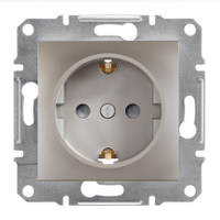 EPH2900269 РОЗЕТКА С ЗАЗЕМЛЕНИЕМ И ЗАЩИТНЫМИ ШТОРКАМИ ASFORA Schneider Electric БРОНЗА
