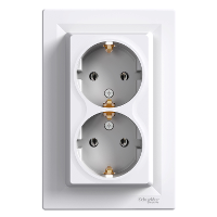 EPH9900121 РОЗЕТКА ДВОЙНАЯ С ЗАЗЕМЛЕНИЕМ БЕЛАЯ ASFORA Schneider Electric