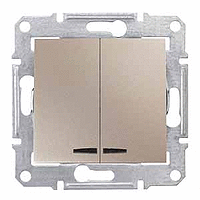 SDN0300368 ВЫКЛЮЧАТЕЛЬ ДВУКЛАВИШНЫЙ  С ПОДСВЕТКОЙ ТИТАН SEDNA Schneider Electric