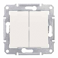 SDN0300423 ВЫКЛЮЧАТЕЛЬ ДВУКЛАВИШНЫЙ  IP44 СЛОНОВАЯ КОСТЬ SEDNA Schneider Electric