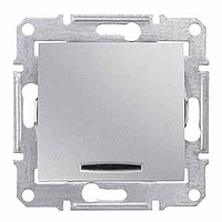 SDN1500160 ПЕРЕКЛЮЧАТЕЛЬ ОДНОКЛАВИШНЫЙ С ПОДСВЕТКОЙ  АЛЮМИНИЙ SEDNA Schneider Electric