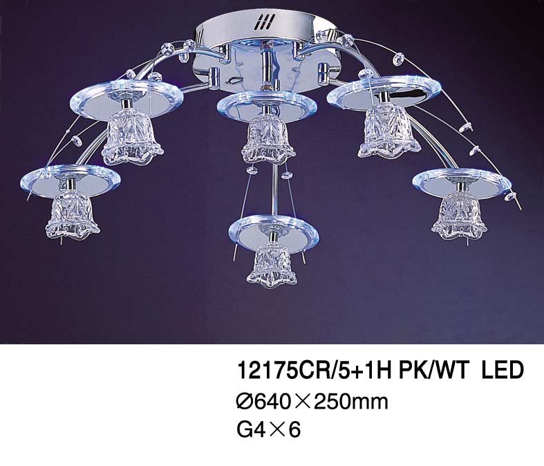 Люстра Tinko 12175CR/5+1H PK/WT LED
