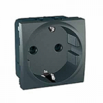 РОЗЕТКА С ЗАЗЕМЛЕНИЕМ И ШТОРКАМИ 2М ГРАФИТ Unica Schneider Electric MGU3.037.12