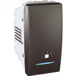ВЫКЛЮЧАТЕЛЬ КНОПОЧНЫЙ С ПОДСВЕТКОЙ 1М ГРАФИТ Unica Schneider Electric MGU3.106.12LN