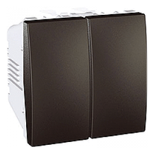 ПЕРЕКЛЮЧАТЕЛЬ ДВУКЛАВИШНЫЙ(СХ.6+6)2М ГРАФИТ Unica Schneider Electric MGU3.213.12