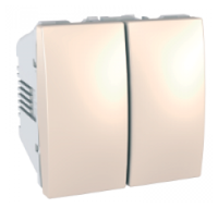 ПЕРЕКЛЮЧАТЕЛЬ ДВУКЛАВИШНЫЙ(СХ.6+6)2М СЛОНОВАЯ КОСТЬ Unica Schneider Electric MGU3.213.25