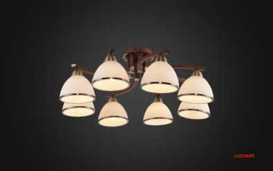 Потолочный светильник Altalusse INL-9287C-08 Antique brass & Walnut