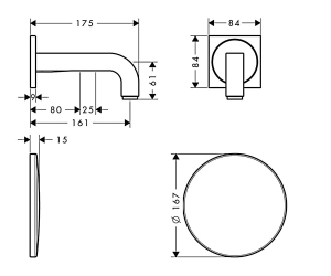 Смеситель для раковины электронный HANSGROHE Axor Citterio 39117000