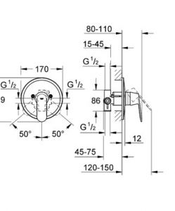 Смеситель для душа однорычажный  GROHE Eurosmart Cosmopolitan 32880000