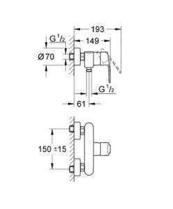 Смеситель для душа однорычажный GROHE Eurostyle Cosmopolitan 33590002