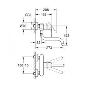 Смеситель для кухни однорычажный DN 15 Eurostyle Cosmopolitan 33982002