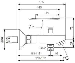 Смеситель для ванны VIDIMA CALISTA B0875AA