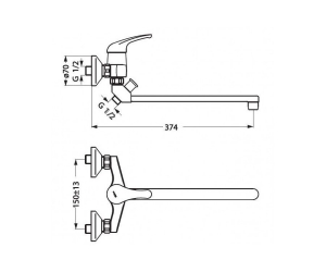 Смеситель для ванны VIDIMA SIRIUS В2994АА