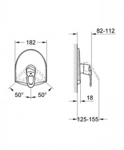 Смеситель однорычажный для душа  GROHE CHIARA NEW 19156000