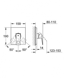Смеситель для душа однорычажный  GROHE Eurocube 19898000