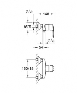 Смеситель для душа однорычажный  GROHE Start 32279000