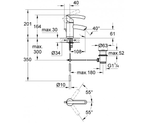 Смеситель для раковины однорычажный  GROHE Tenso 33347000