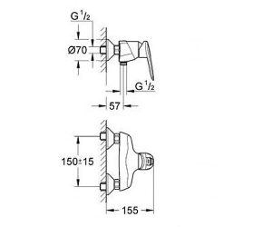 Смеситель для душа однорычажный  GROHE Touch 32263000